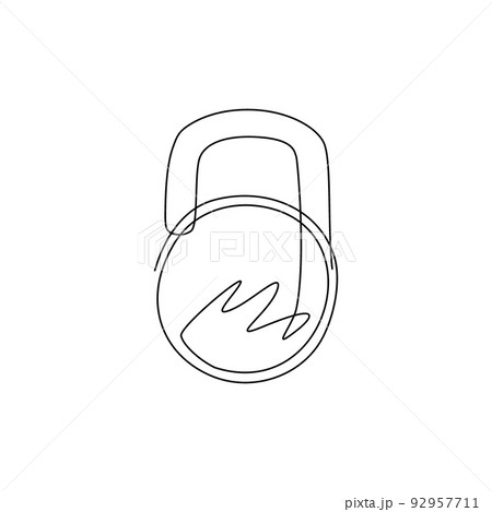 Single continuous line drawing flat vector kettlebells icon symbol sign from modern gym and fitness collection for mobile concept and web app. Dynamic one line draw graphic design vector illustration 92957711