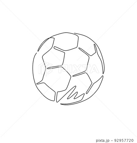 Continuous one line drawing football games icon. Ball symbol. Sport sign, emblem isolated on white background. Flat style for website app, logo. Single line draw design vector graphic illustration 92957720