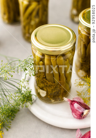 Canned asparagus beans in jars Canned asparagus beans in jars 92958025
