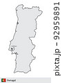 Portugal vector map with the capital city of Lisbon 92959891