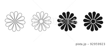 菊の花　マーク　アイコン 92959923