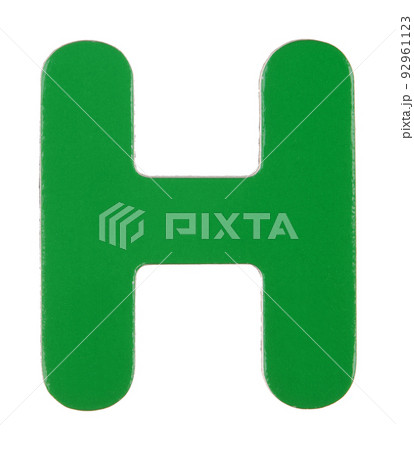 Upper case H magnetic letter on white with clipping path Upper case H magnetic letter on white with clipping path 92961123