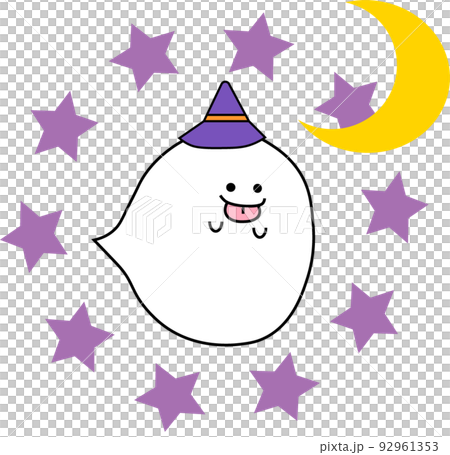 可愛的萬聖節鬼、星星和月亮 92961353