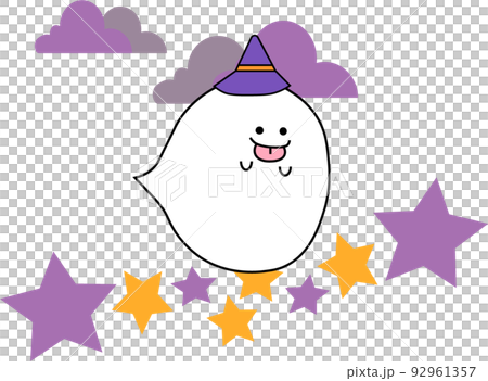 可愛的萬聖節鬼、星星和雲彩 92961357