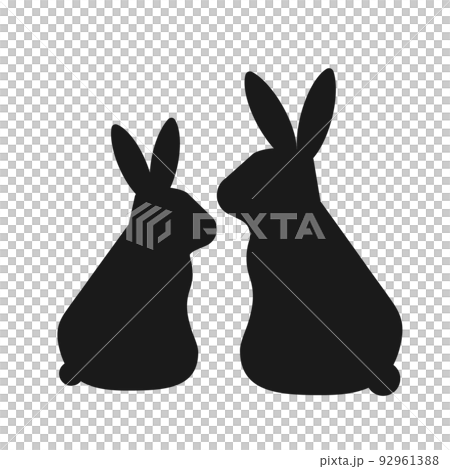 うさぎ　シルエット 92961388