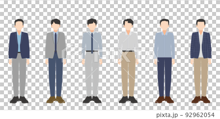 オフィスカジュアルの男性全身像イラスト オフィスカジュアルの男性全身像イラスト 92962054