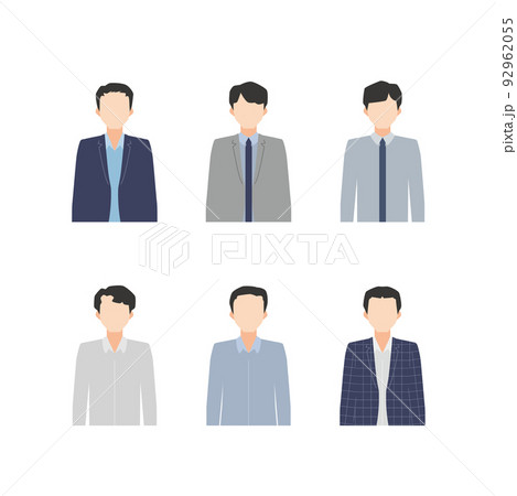 オフィスカジュアルの男性上半身イラスト 92962055