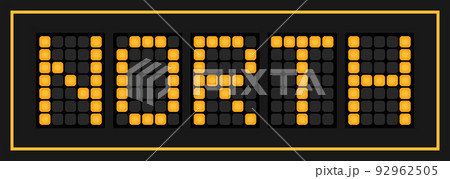Orange color led banner in word north on black background Orange color led banner in word north on black background 92962505