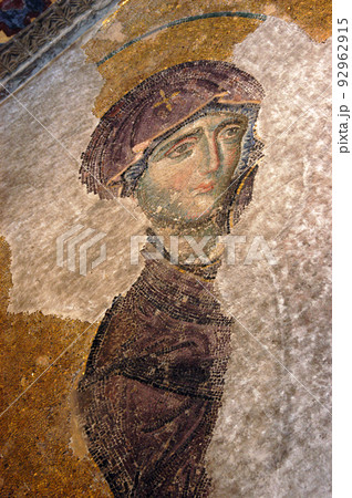 Mosaic in Hagia Sophia basilica, Istanbul, Turkey Mosaic in Hagia Sophia basilica, Istanbul, Turkey 92962915