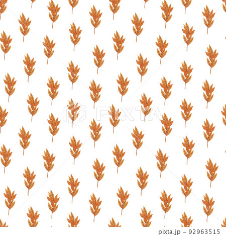 Orange autumn leaves repeat pattern watercolor seasonal seamless ornament for textile, gift paper, invitations any holiday thanksgiving design, vintage and romantic hand drawn style Orange autumn leaves repeat pattern watercolor seasonal seamless ornament for textile, gift paper, invitations any holiday thanksgiving design, vintage and romantic hand drawn style 92963515
