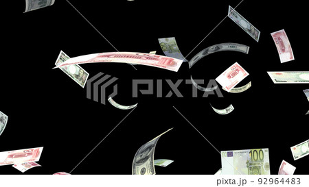 お金 マネー 紙幣 お札 現金 黒 3D イラスト 背景 バック 92964483