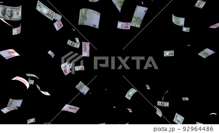 お金 マネー 紙幣 お札 現金 黒 3D イラスト 背景 バック お金 マネー 紙幣 お札 現金 黒 3D イラスト 背景 バック 92964486
