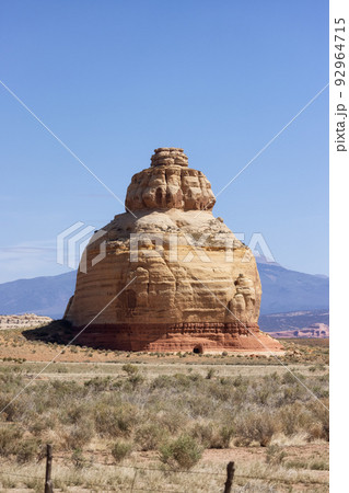 Landscape view of Church Rock in the desert. Landscape view of Church Rock in the desert. 92964715
