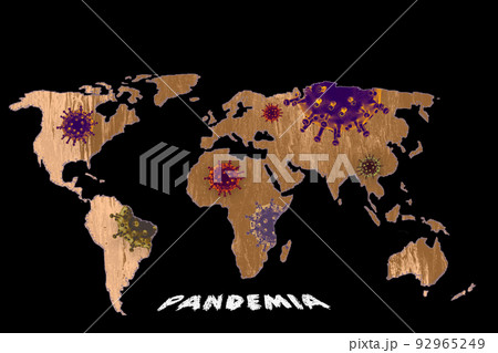 Inscription PANDEMIC. Novel coronavirus outbreak. Global pandemic alert Inscription PANDEMIC. Novel coronavirus outbreak. Global pandemic alert 92965249