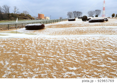 雪が積もったパターゴルフ場(愛知牧場 愛知県 日進市) 雪が積もったパターゴルフ場(愛知牧場 愛知県 日進市) 92965769