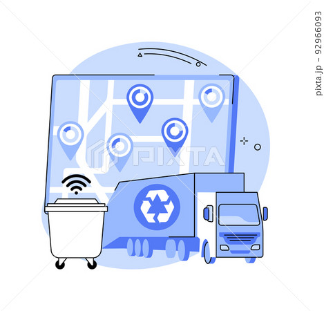 Smart waste collection isolated cartoon vector illustrations. Smart waste collection isolated cartoon vector illustrations. 92966093