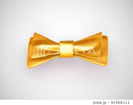 Golden 3D bow tie on white background. Golden 3D bow tie on white background. 92966111