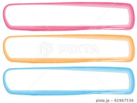POPに使える筆タッチ枠 透過横長 POPに使える筆タッチ枠 透過横長 92967536