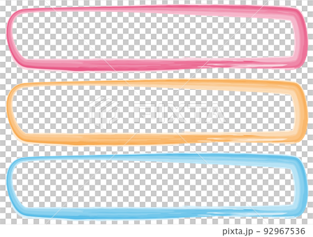 POPに使える筆タッチ枠 透過横長 POPに使える筆タッチ枠 透過横長 92967536
