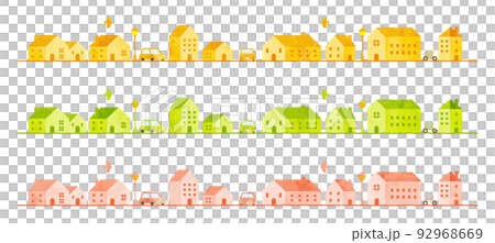 グランジ風タッチの街並みのイラスト 92968669
