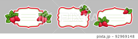 Strawberry label farm market badge jam tag sticker Strawberry label farm market badge jam tag sticker 92969148