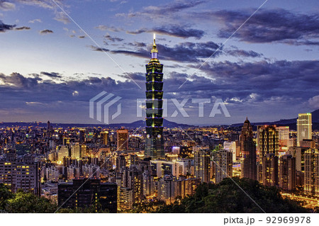 台湾 台北市 台北101 夜景 台湾 台北市 台北101 夜景 92969978