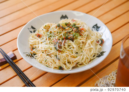 梅しそジェノベーゼそうめん 梅しそジェノベーゼそうめん 92970740