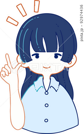 アイデアを提案する女の子のイラスト アイデアを提案する女の子のイラスト 92974436