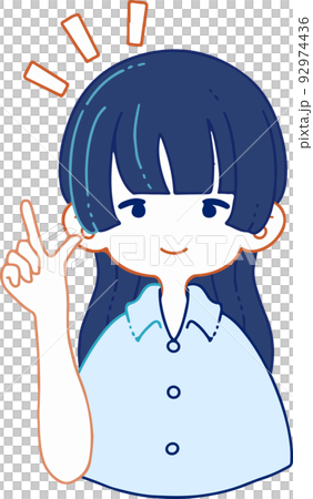 アイデアを提案する女の子のイラスト アイデアを提案する女の子のイラスト 92974436