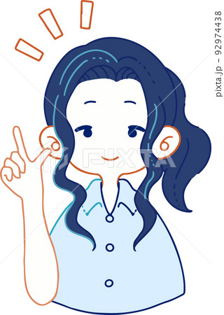 アイデアを提案する女の子のイラスト アイデアを提案する女の子のイラスト 92974438