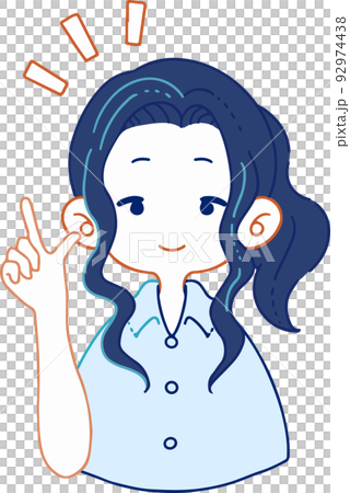 アイデアを提案する女の子のイラスト アイデアを提案する女の子のイラスト 92974438