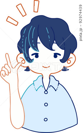 アイデアを提案する女の子のイラスト アイデアを提案する女の子のイラスト 92974439