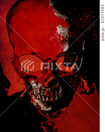 赤いドクロの素材のイラスト素材 [92974483] - PIXTA