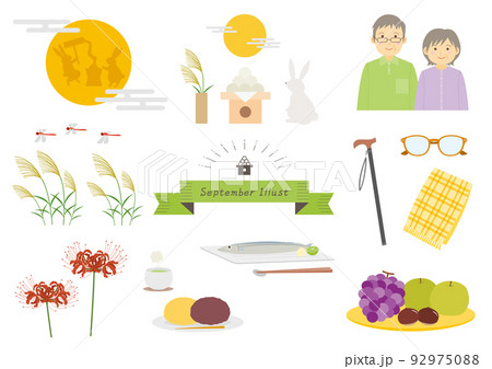 9月_秋_イラスト_セット 92975088