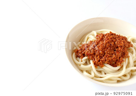 うどんを使った汁なし担々麺 92975091