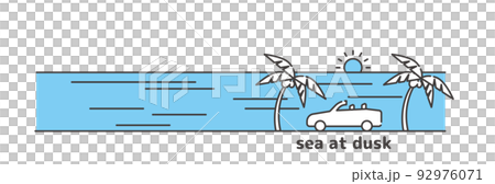 海とオープンカー　風景 92976071