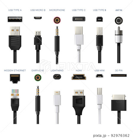 Connectors types, wires and adapters for devices Connectors types, wires and adapters for devices 92976362