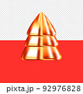 Golden christmas tree holiday decoration Vector illustration 92976828