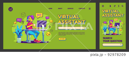 Virtual assistant landing page, onboard screen Virtual assistant landing page, onboard screen 92978209