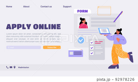 Service of apply online, register form on website 92978226