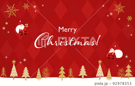 クリスマスカードのベクターイラスト背景 クリスマスカードのベクターイラスト背景 92978353