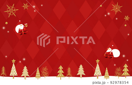 クリスマスカードのベクターイラスト背景 クリスマスカードのベクターイラスト背景 92978354