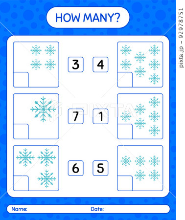 How many counting game with snowman. worksheet for preschool kids, kids activity sheet How many counting game with snowman. worksheet for preschool kids, kids activity sheet 92978751
