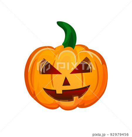 Orange pumpkin with smile for your Halloween design - Vector 92979456