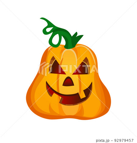 Festive pumpkin for halloween on a white background - Vector 92979457