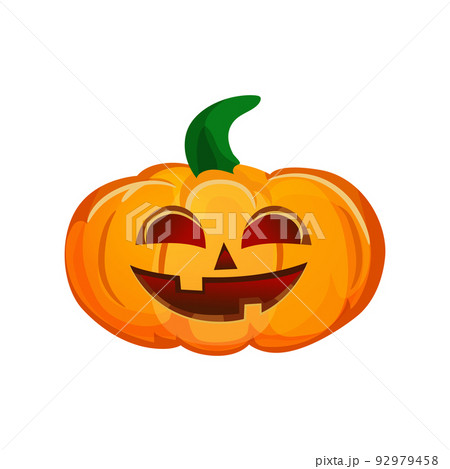 Realistic pumpkin for the holiday halloween on a white background - Vector 92979458