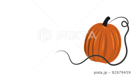 Orange pumpkin isolated on white background, harvest festival - Vector 92979459