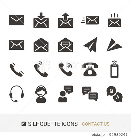 ECサイトアイコン ショッピングガイド お問い合わせ シルエットアイコン ECサイトアイコン ショッピングガイド お問い合わせ シルエットアイコン 92980241