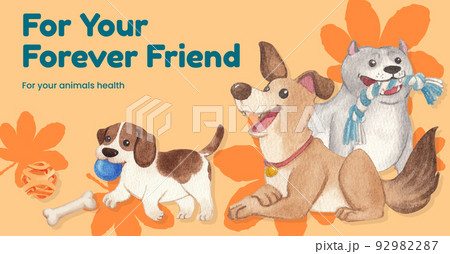 Facebook template with national fetch day concept,watercolor style 92982287