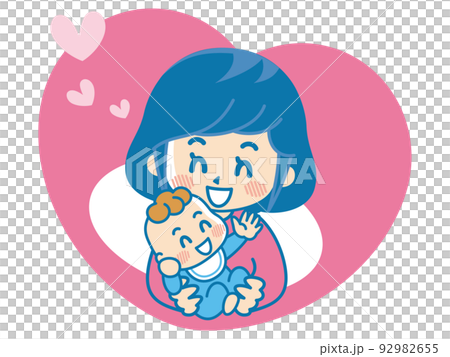 赤ちゃんと母親のアイコン　育児マーク 92982655